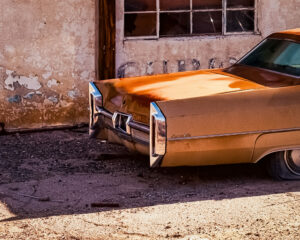 Vestige d’un commerce relais le long de la route 66 à Paraje au Nouveau Mexique.