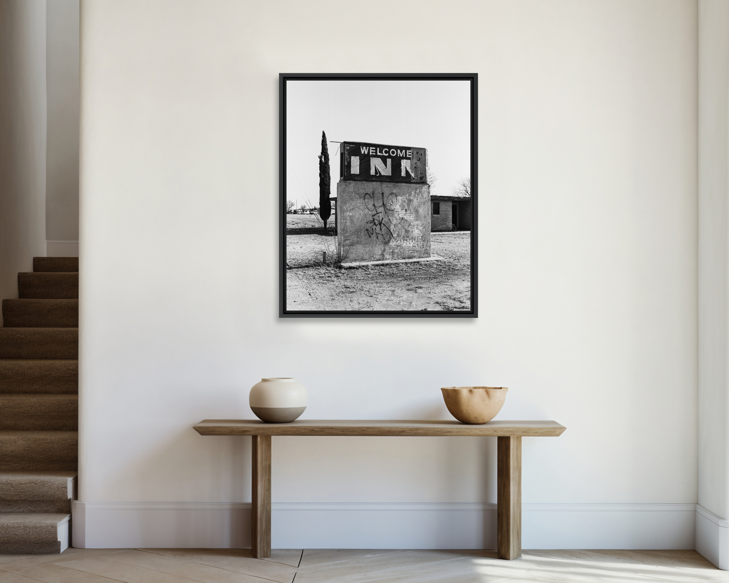 Welcome Inn Vestige d’un ancien business le long d’une route texane.