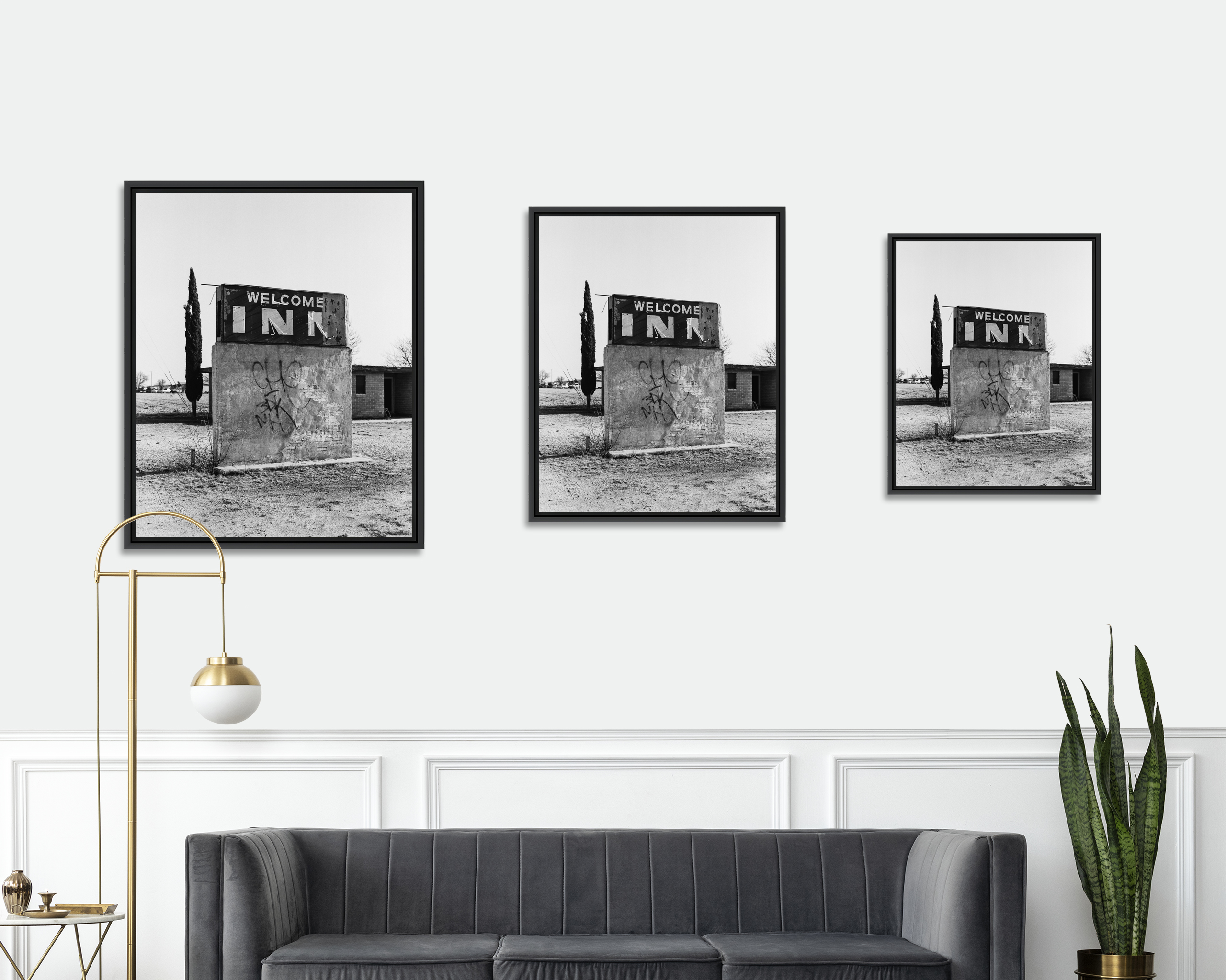 Welcome Inn Vestige d’un ancien business le long d’une route texane.