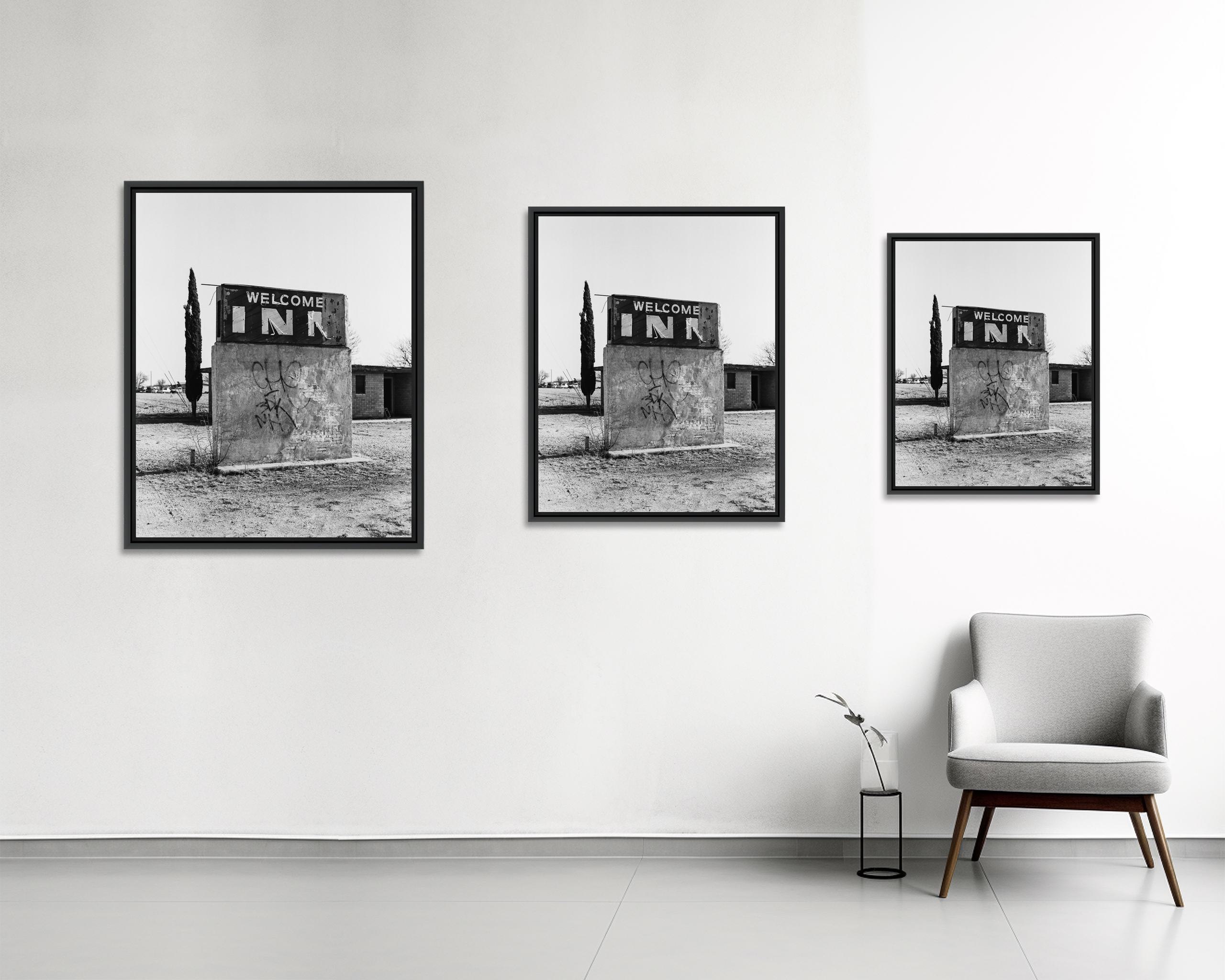 Welcome Inn Vestige d’un ancien business le long d’une route texane.